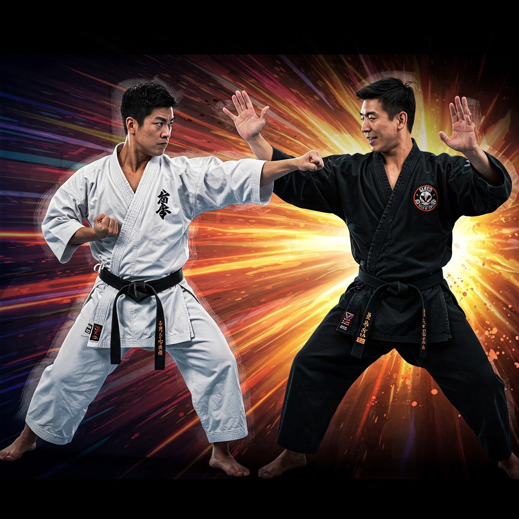 L'auteur explore les similitudes et les différences entre le karaté traditionnel et l'American Kenpo, soulignant comment ce dernier peut être perçu comme une évolution du premier. Il suggère que le karaté traditionnel pourrait bénéficier d'une ouverture vers le Kenpo américain pour enrichir sa pratique du Goshin jutsu et l'utilisation des frappes.