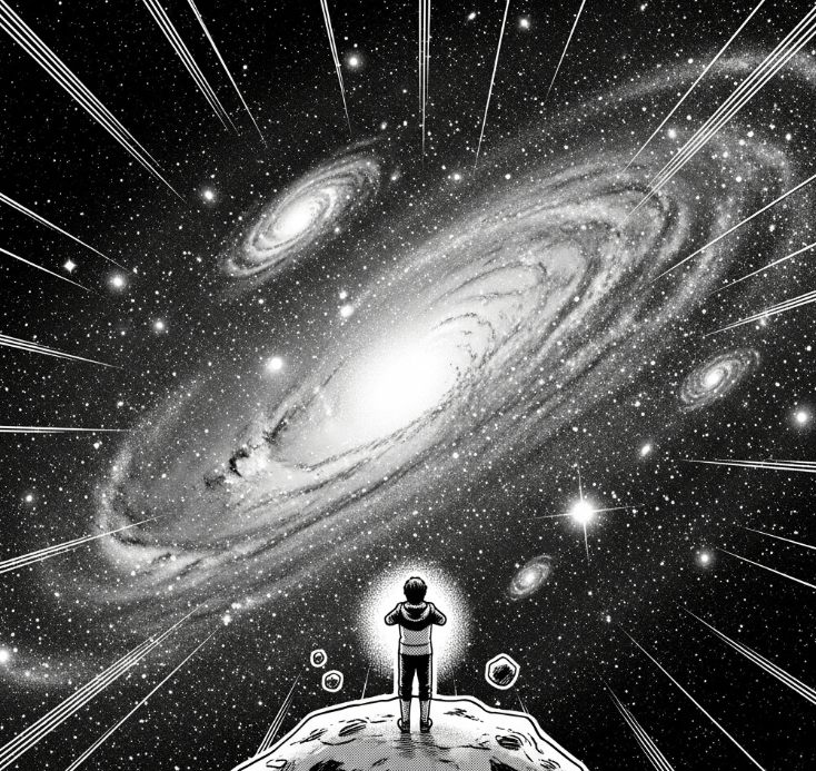 Ce texte explore l'idée que, malgré la promotion de l'unicité individuelle, les êtres humains sont fondamentalement communs dans leur fonctionnement. Il souligne l'insignifiance de l'individu à l'échelle cosmique et temporelle, suggérant qu'accepter cette petitesse peut mener à la paix intérieure et à la gratitude d'exister, en dépit d'une expérience de vie statistiquement rare.